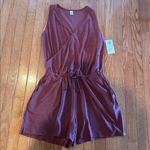 Old Navy Active Burgandy Sleeveless shorts Jumpsuit